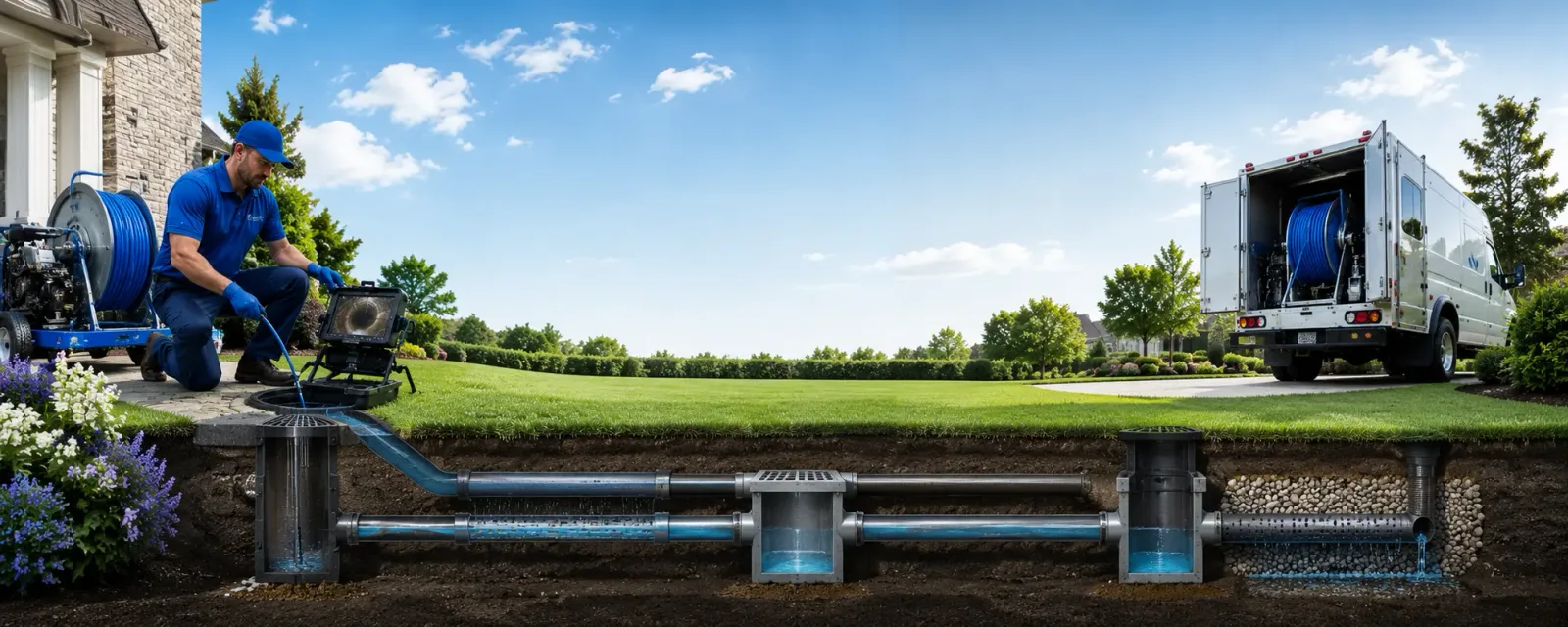 Outdoor drain cleaning information for Chalk Hill, PA